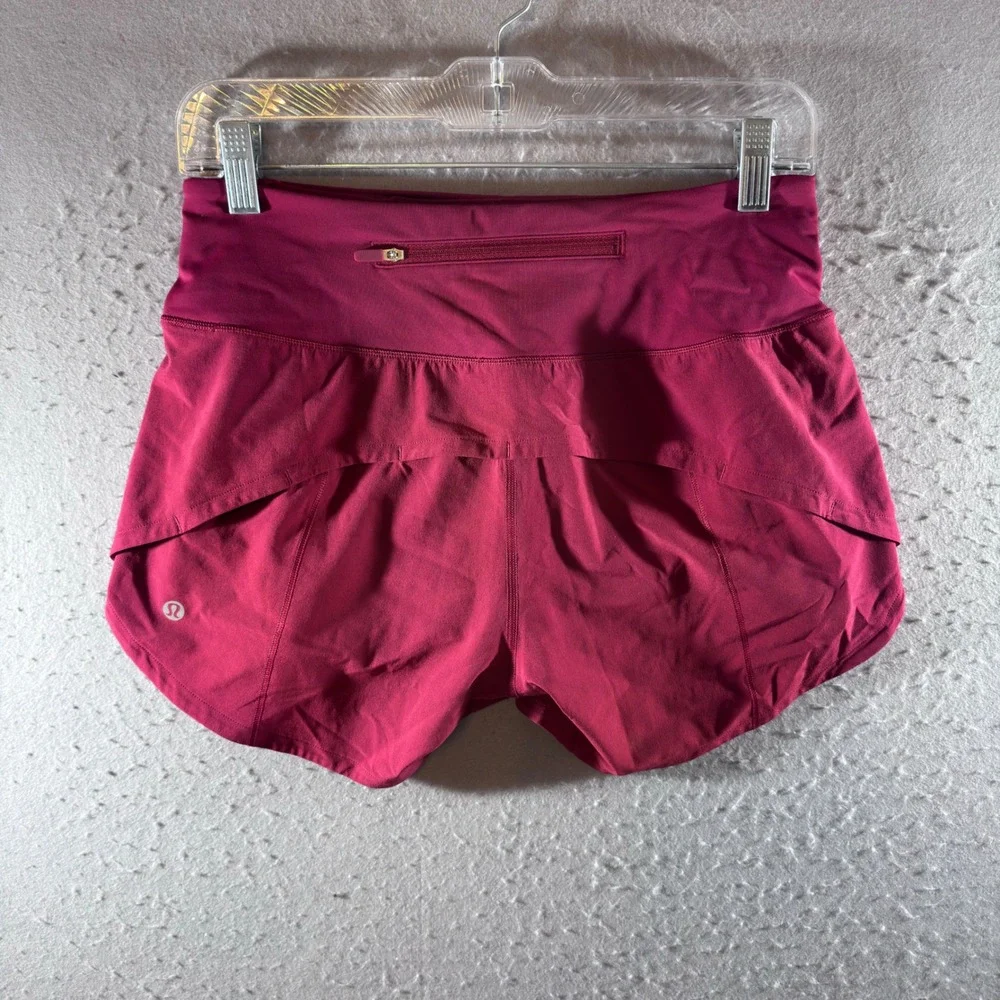 1429 | Lululemon Speed Up Low-Rise Running Shorts Maroon Womens 4 - Picture 2 of 7